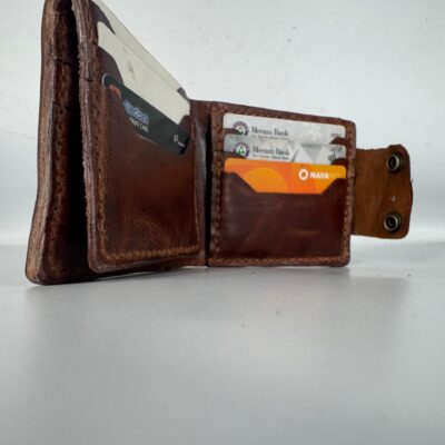 Bi Fold Hand made cow leather wallet 9