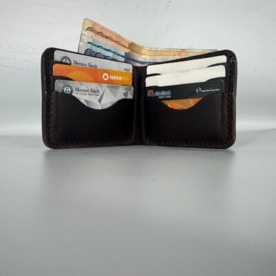Bi Fold wax pull up hand made wallet
